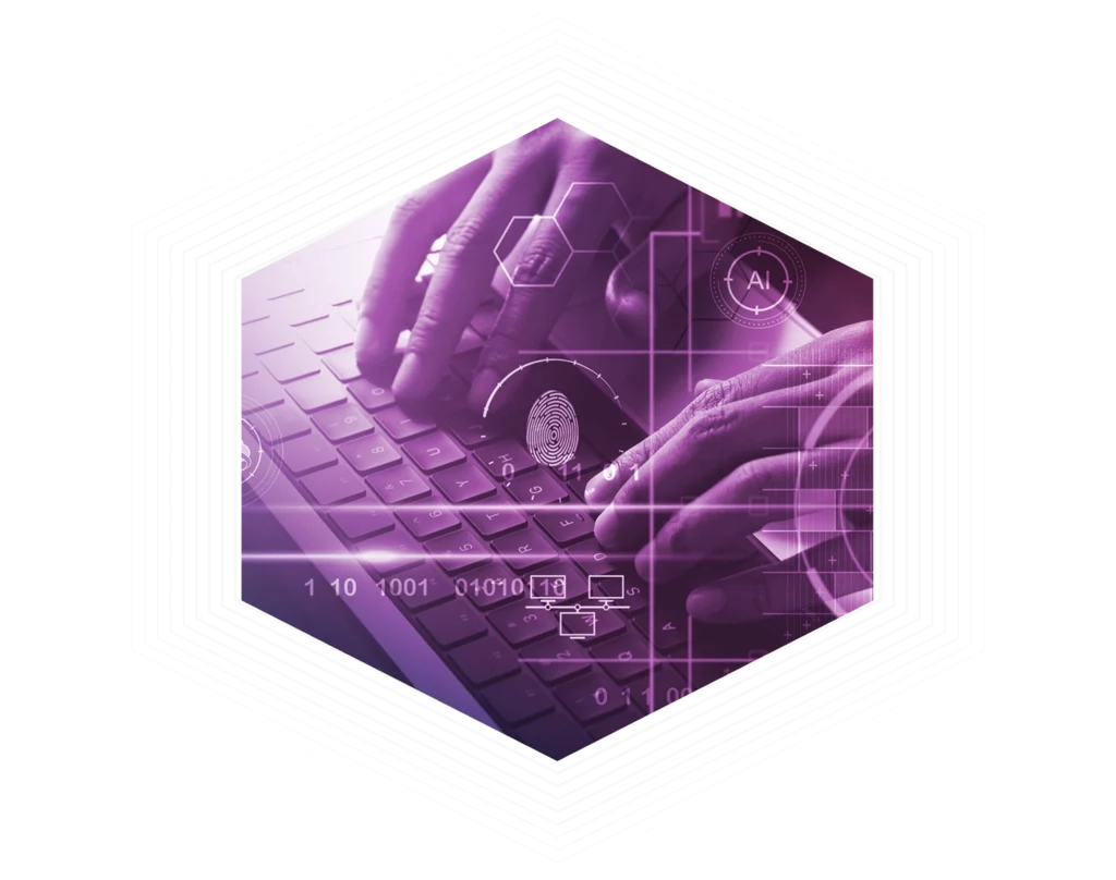 hands typing on keyboard